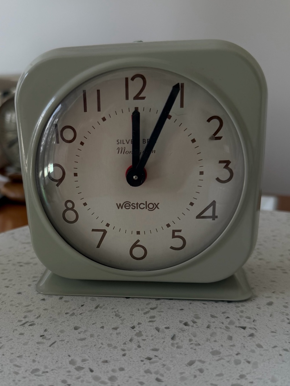 Original Westclox Silver Bell Monogram Clock